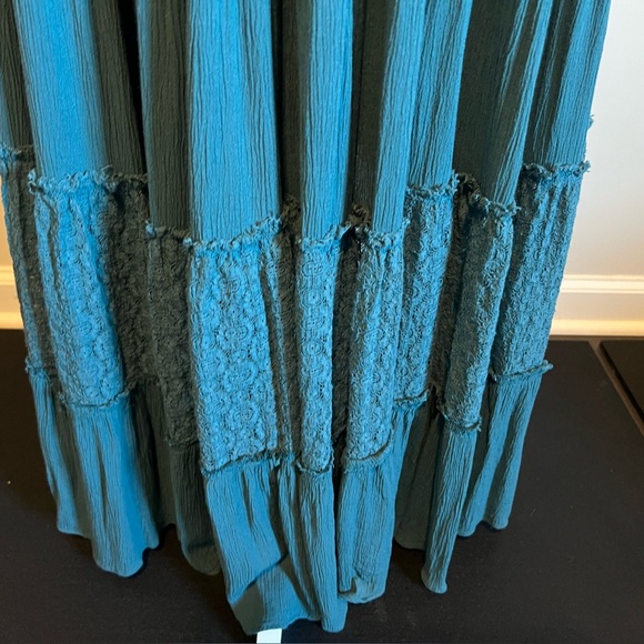 Free People Dancing on Air Maxi Dress in Sunken City(Turquoise) size Small EUC - Picture 10 of 17